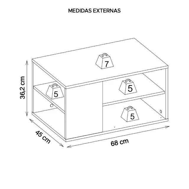 Mesa de centro branca retangular NOVA NA CAIXA  - Foto 3
