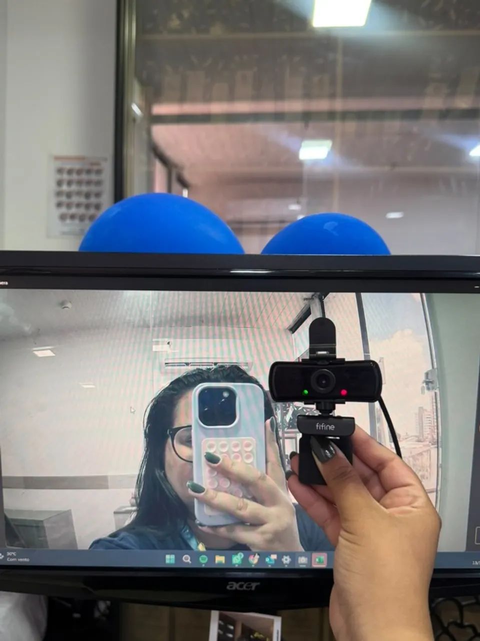 Webcam FIFINE K420 2K 1440p com Microfone e Tripé - Foto 4