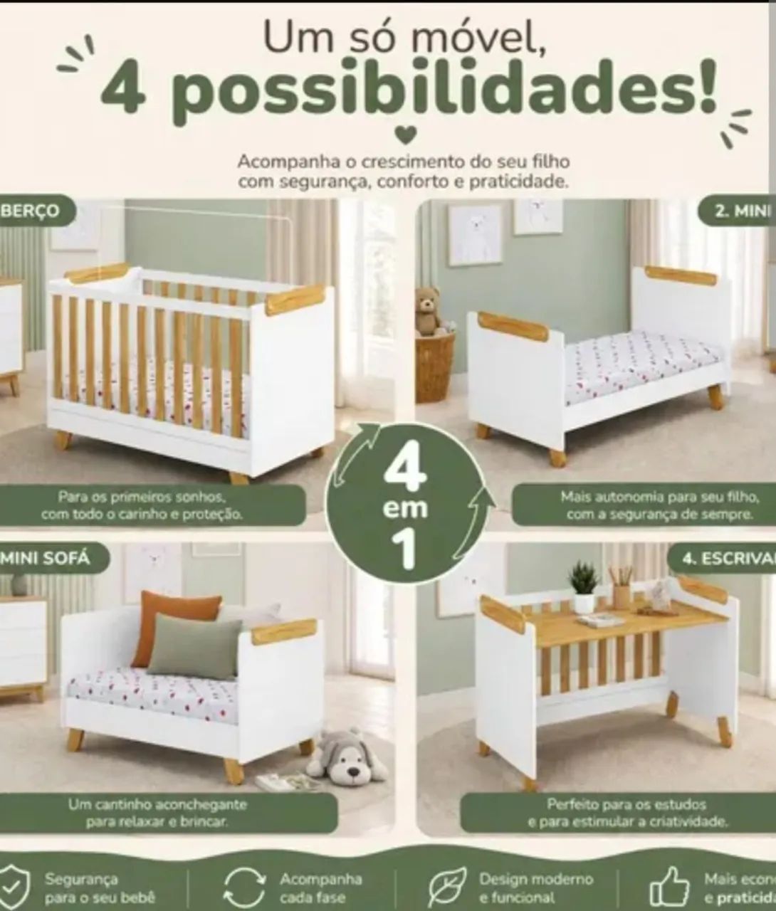 Berço 4 em 1