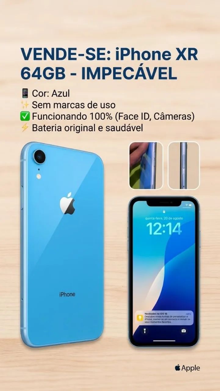 iPhone XR 64GB - IMPECÁVEL & FUNCIONANDO TUDO! - Celulares e