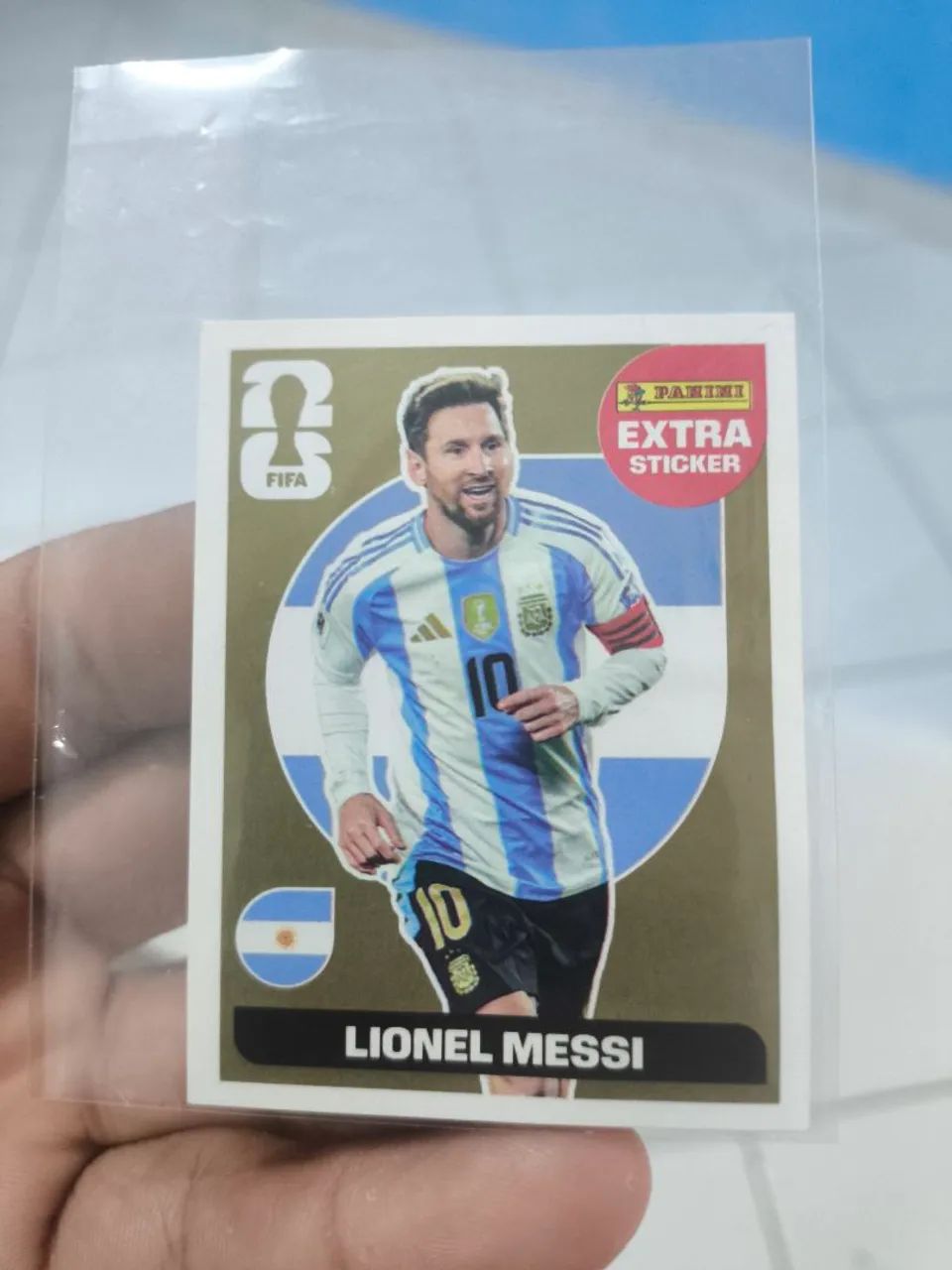 Figurinha Extra stick Messi Gold  - Foto 2