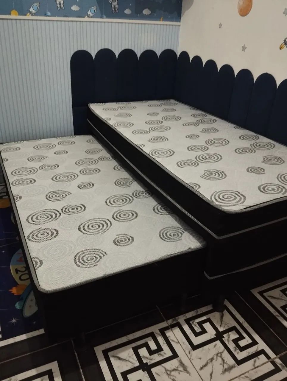 Cama box solteiro com auxiliar 