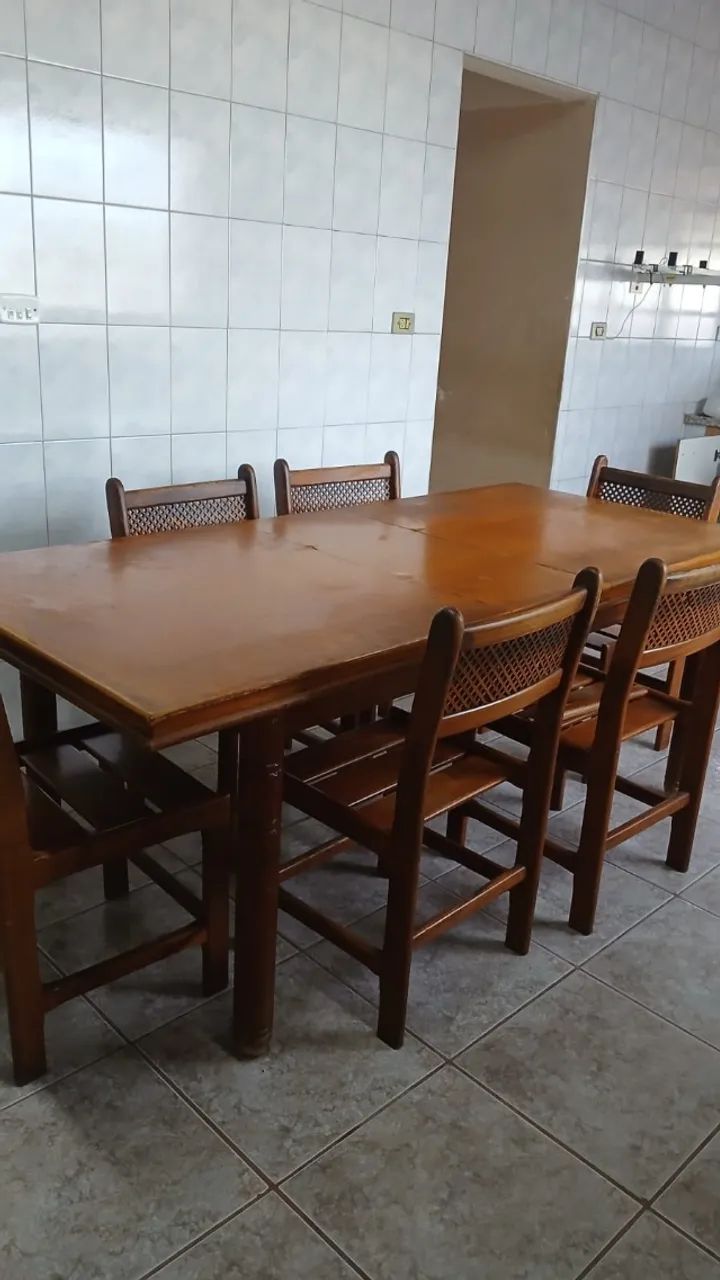 Mesa de jantar retangular com 6 cadeiras (tamanho aberta 2,00) - Foto 4