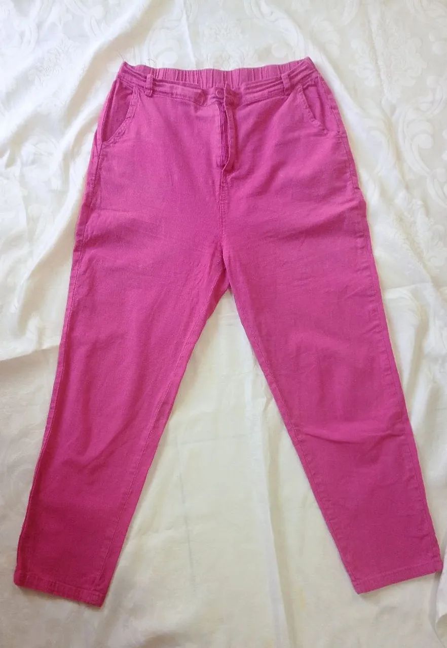 Calça Rosa Sarja GG (Usada )