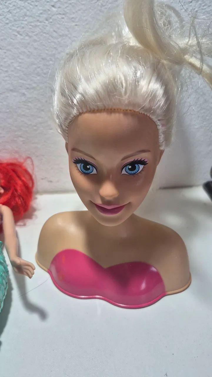 Boneca Ariel, a pequena sereia e busto barbie  - Foto 2