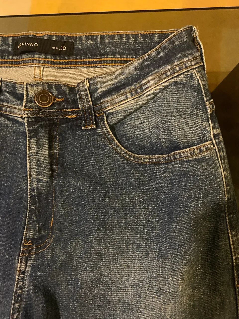 Calça Jeans Reta Marfino - n.38 - Foto 5