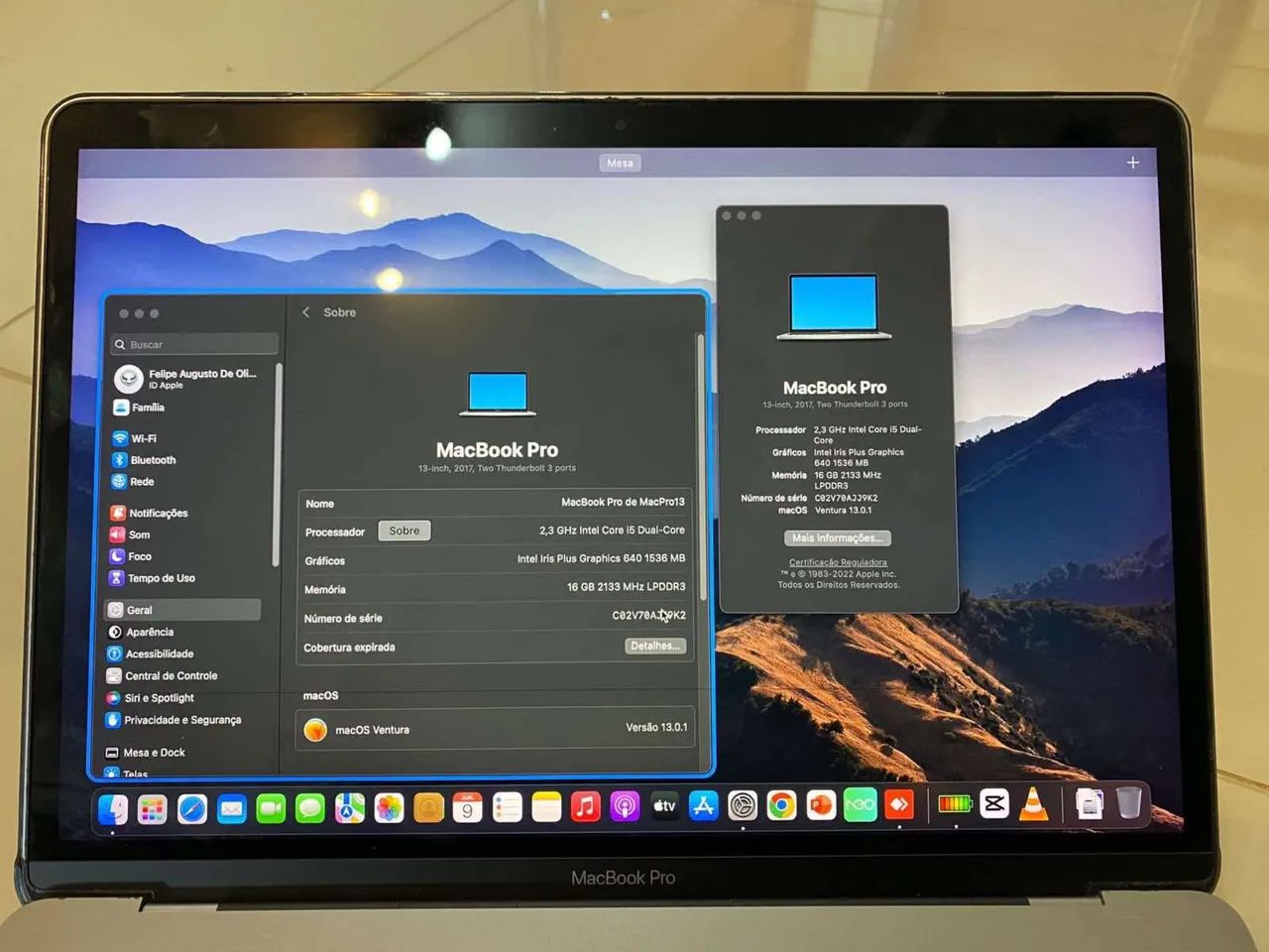 MacBook Pro 13" (2017) - Intel i5 | 16GB RAM | SSD 121GB
