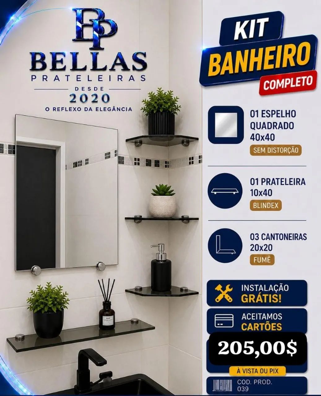 Espelho com acessórios 