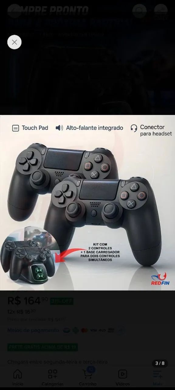 2 Controles BT + base de carregamento R$ 130 - Foto 4