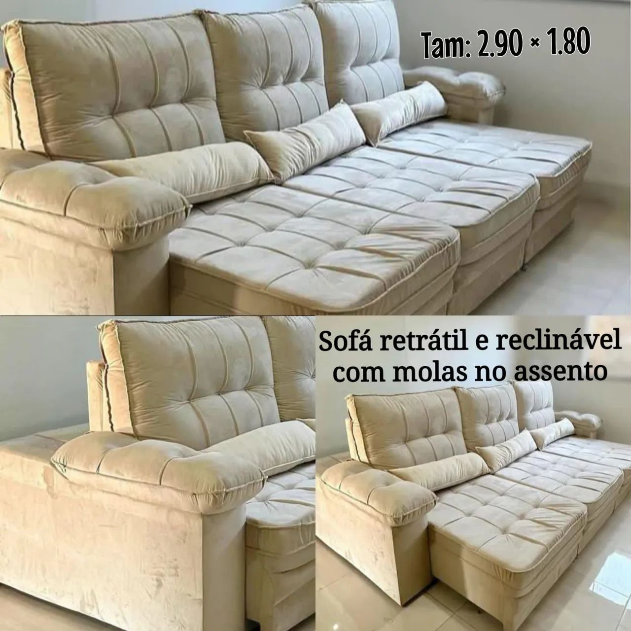 DIRETO DA FÁBRICA SOFÁ RETRÁTIL E RECLINÁVEL FRETE GRÁTIS 