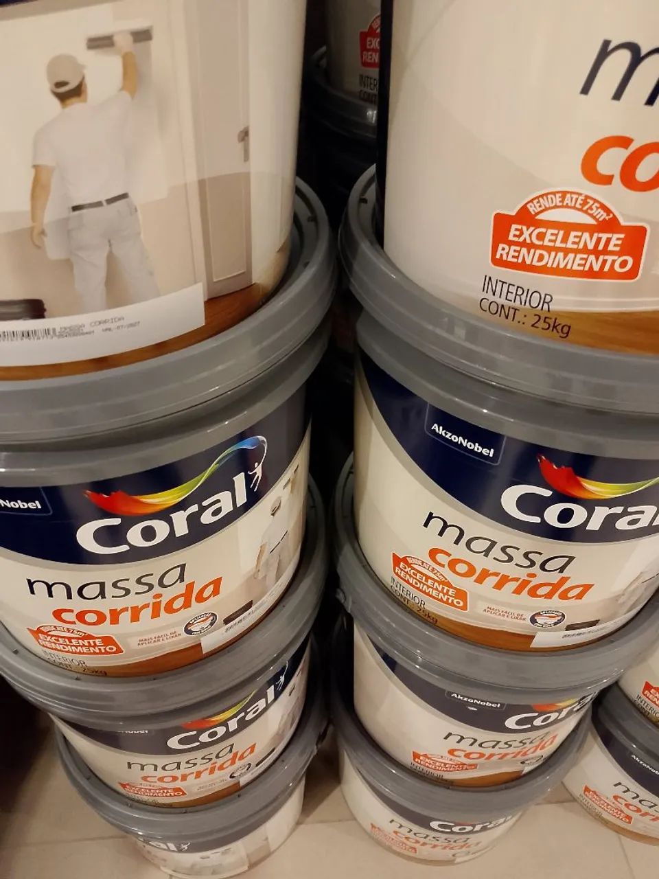 25 balde massa corrida coral 20 kilos 