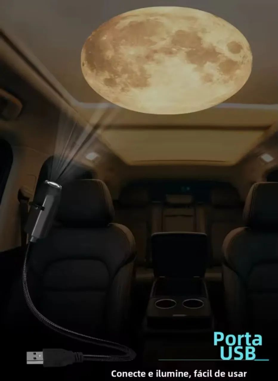 Luz atmosférica de projeção USB Lua - Foto 4