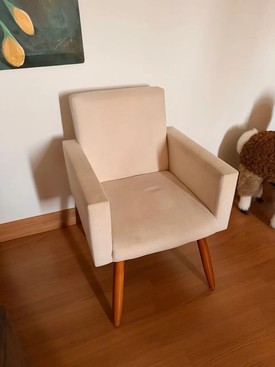 Duas Poltronas Suede Bege - Foto 2