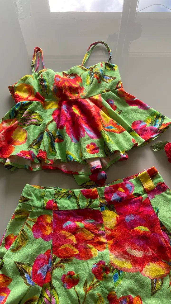 Conjunto FARM short e batinha, tamanho PP - Foto 5