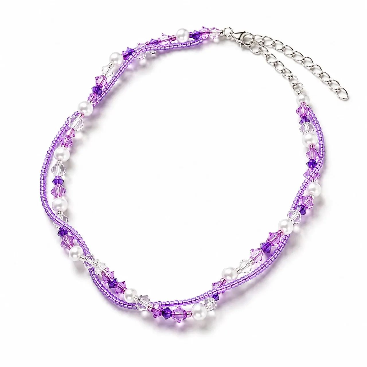 COLAR TRANÇADO ROXO DE MIÇANGAS! - Foto 3