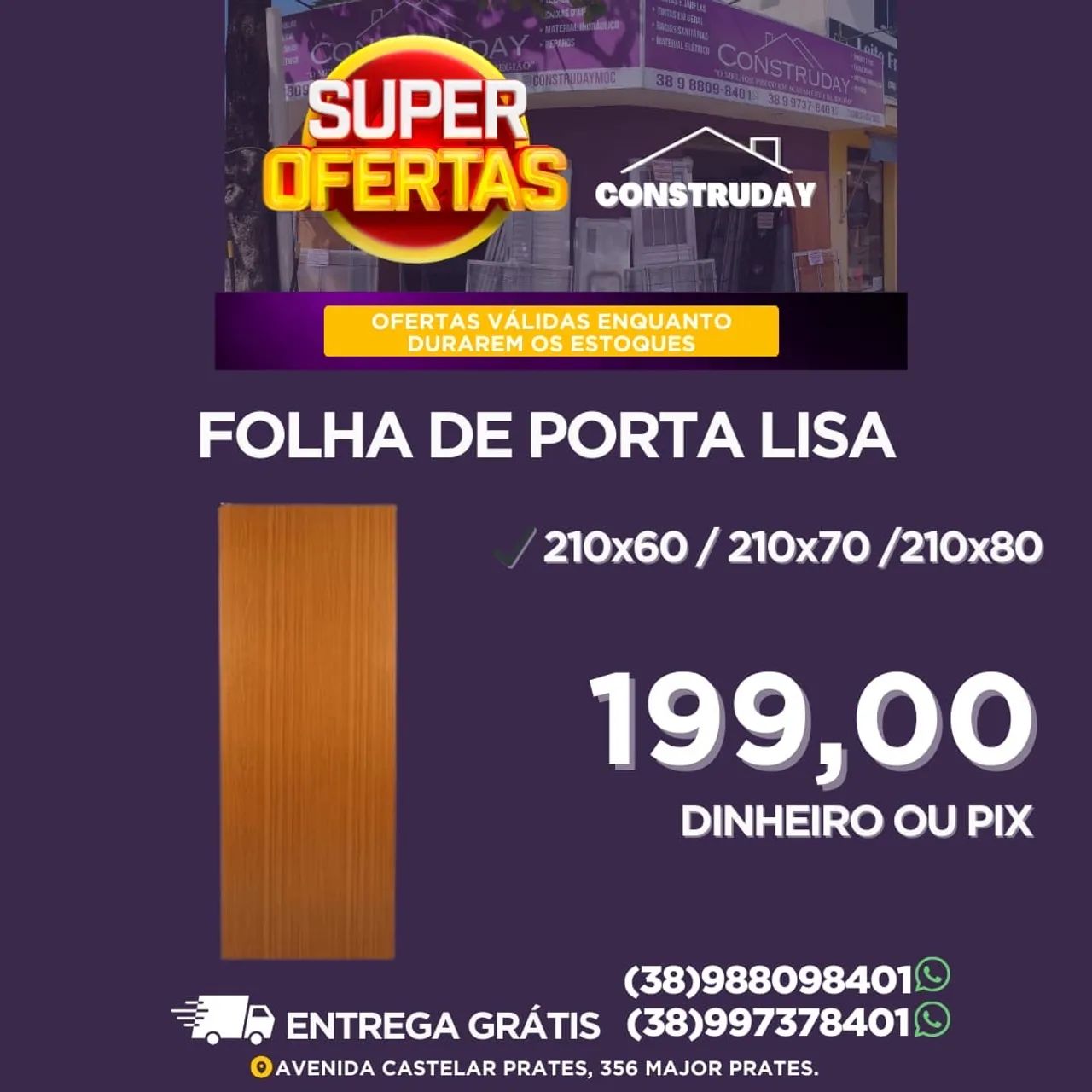Folha de Porta de Madeira 