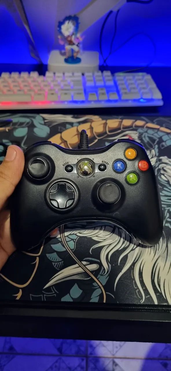 Controle Xbox 360 original (c/ cabo, compatível com PC)