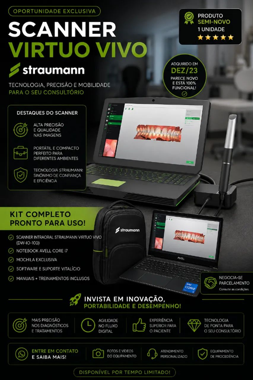 SCANNER INTRAORAL STRAUMANN VIRTUO VIVO + NOTEBOOK AVELL CORE i7