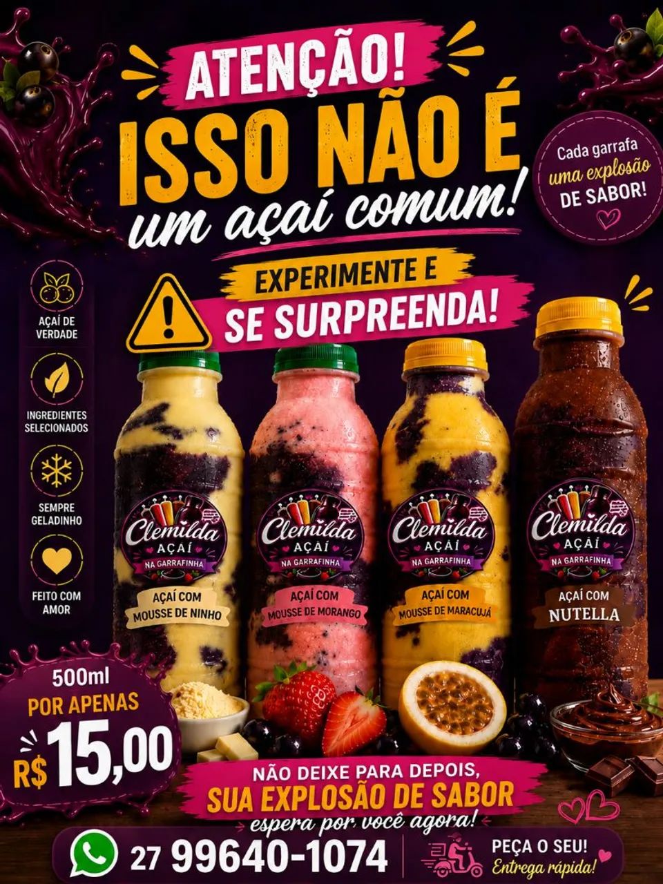 Açaí na garrafinha 