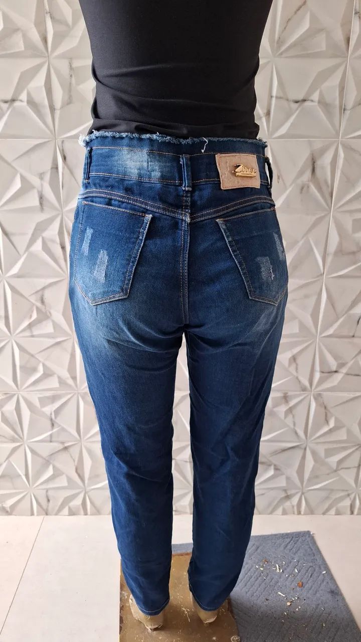 Calça jeans escuro 38/40 feminina - Foto 2