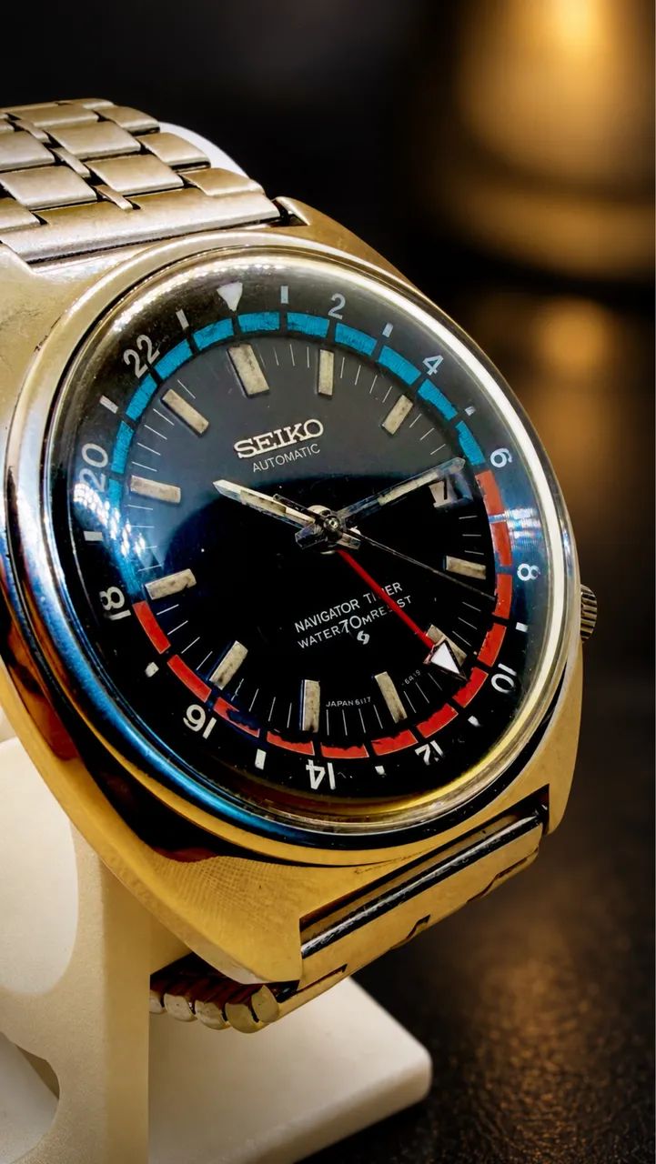 Seiko Navigator Timer 6117-6410 Vintage Automático GMT