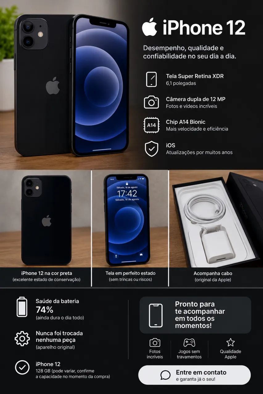 IPHONE 12 128GB SEMINOVO