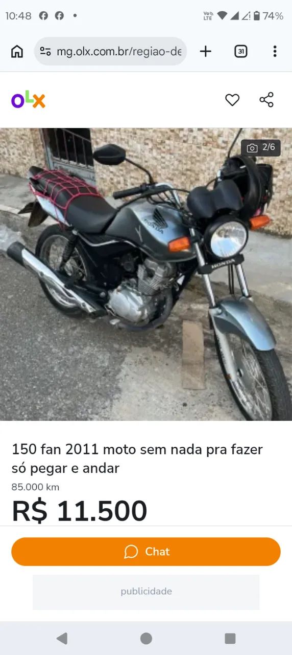 Moto Fan flex semi nova, e sem embaraço!! - Foto 3
