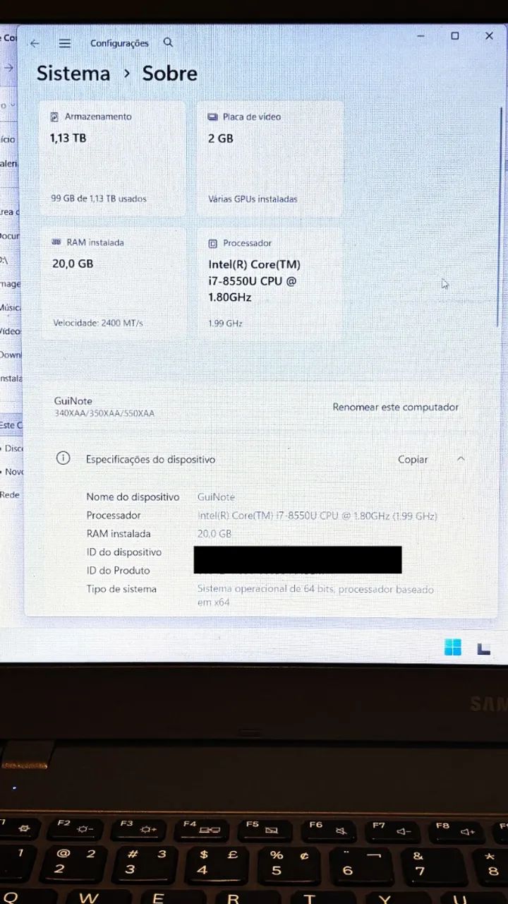 Notebook Samsung i7, 20GB RAM, 1TB + SSD, GeForce 2GB - Foto 2