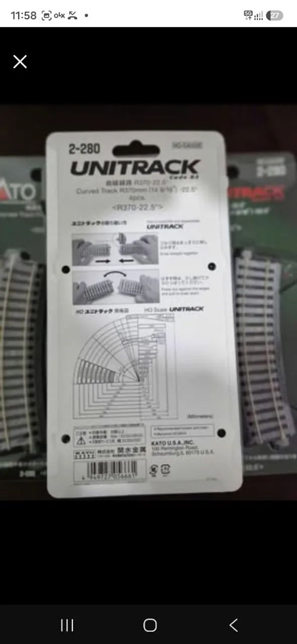 Kato Ho - Trilho Curva R370-22,5°: 2-280 - Foto 2