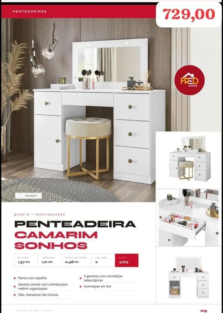 Penteadeira camarim sonhos, entrega e monta  - Foto 3