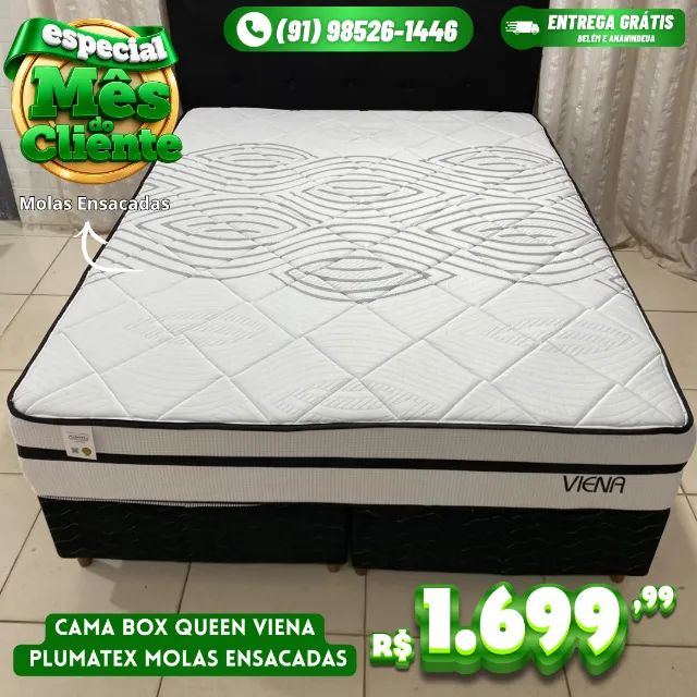 Cama Box Queen Molas Ensacadas Viena - Mês do cliente