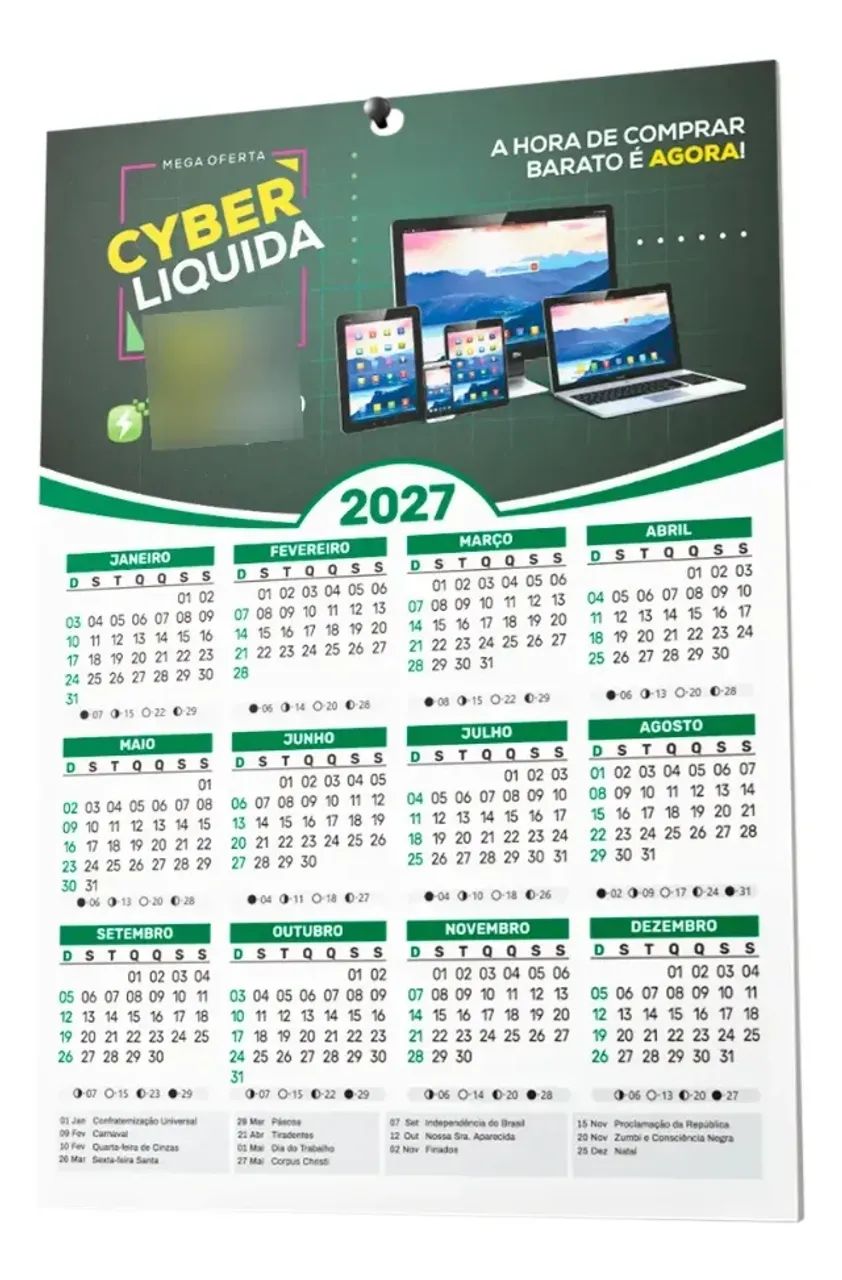 CALENDÁRIOS E FOLHINHAS PERSONALIZADOS 2027 - Foto 2