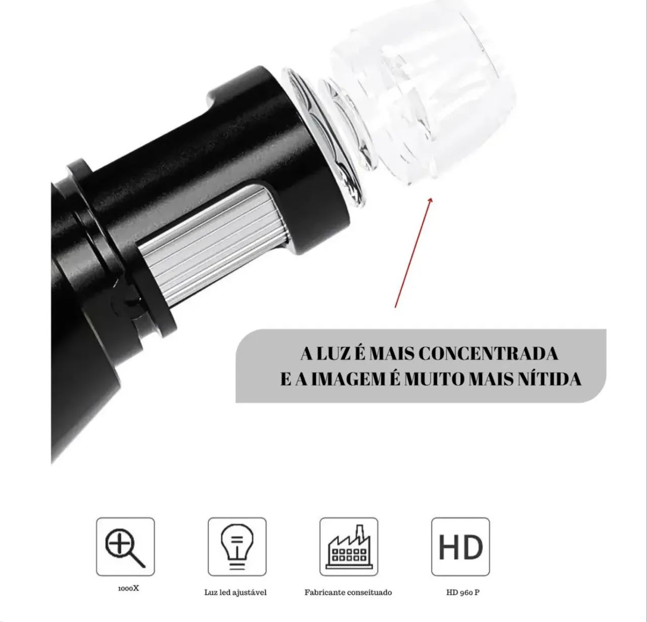 Microscópio Digital Lâmina Bancada 1000x 2.0mp USB 4.3 LCD - Foto 4