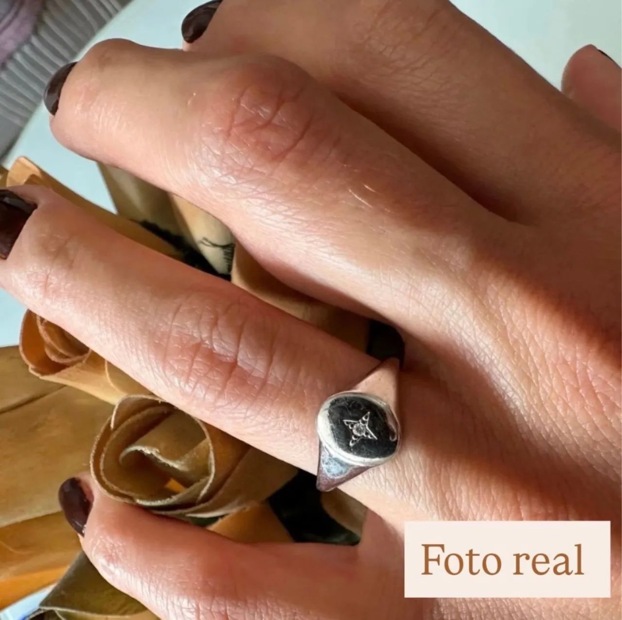 Anel Signet Vivara em prata 925 - Foto 2