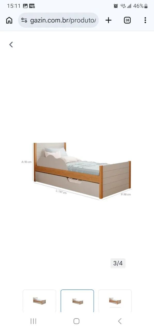 Bi- cama solteiro mdf  - Foto 5