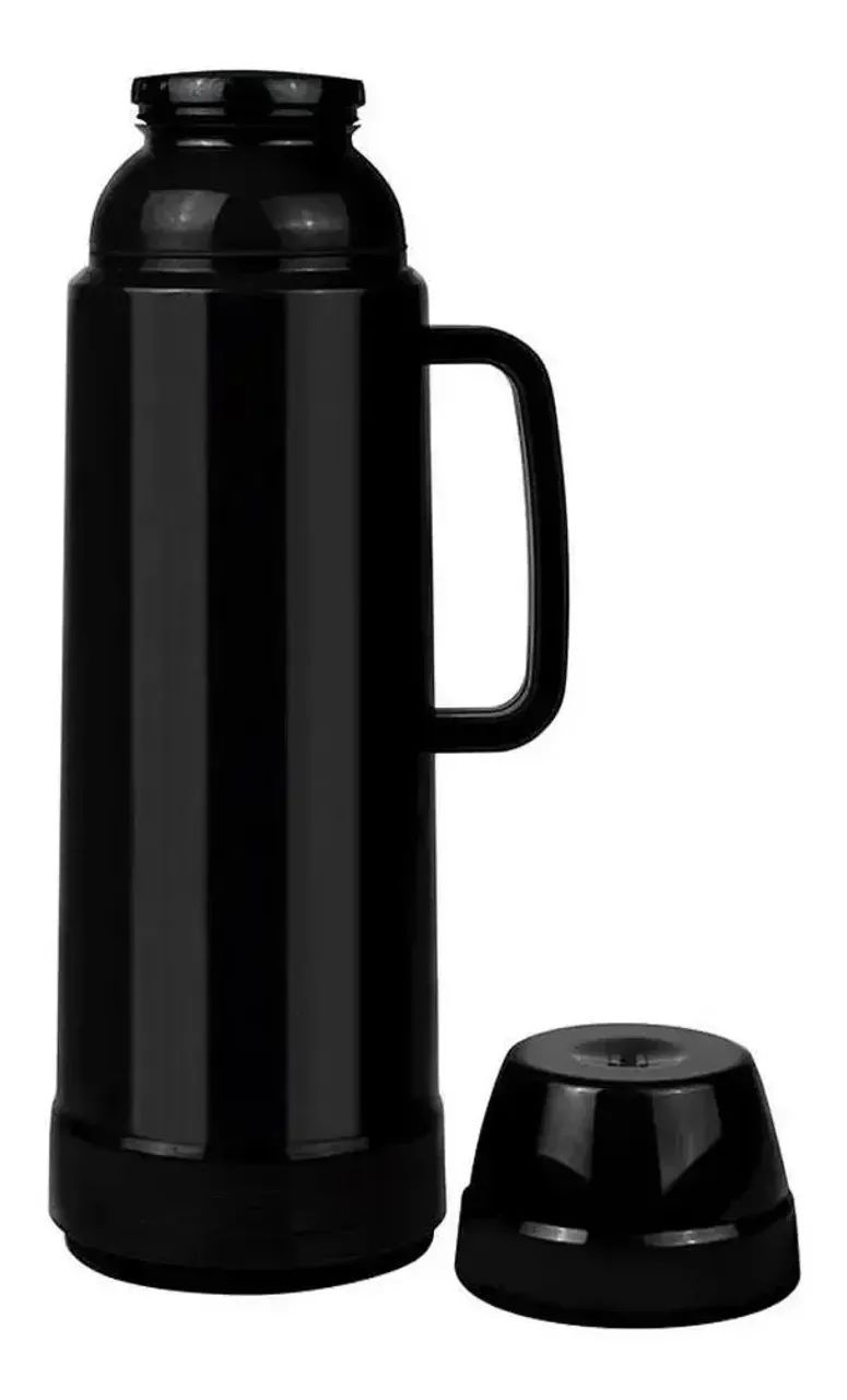Garrafa térmica MOR preta, café e chá, usada 