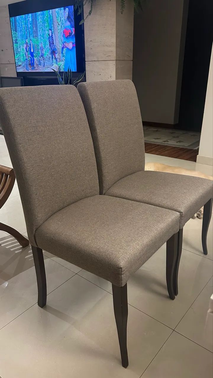Conjunto 8 cadeiras de jantar estofadas - tecido novo - Foto 3