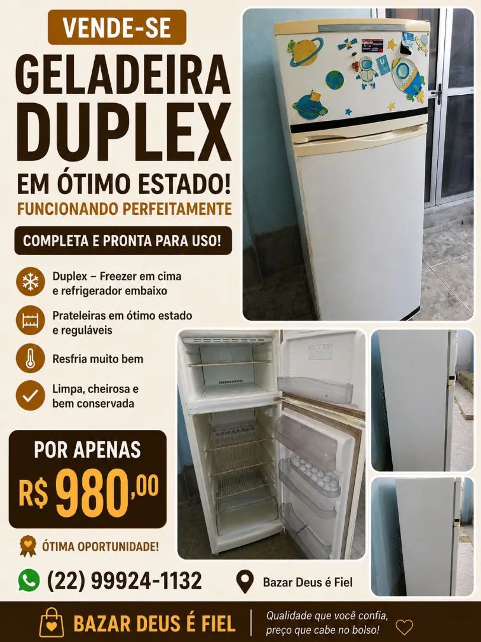 Vendo geladeira Consul duplex funcionando perfeitamente 