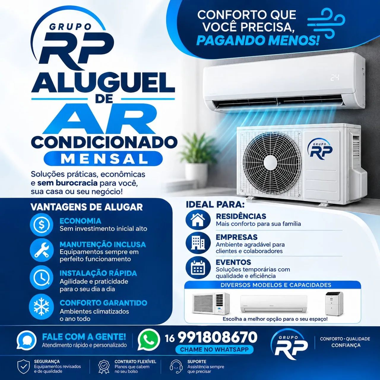 Aluguel mensal ar condicionado 