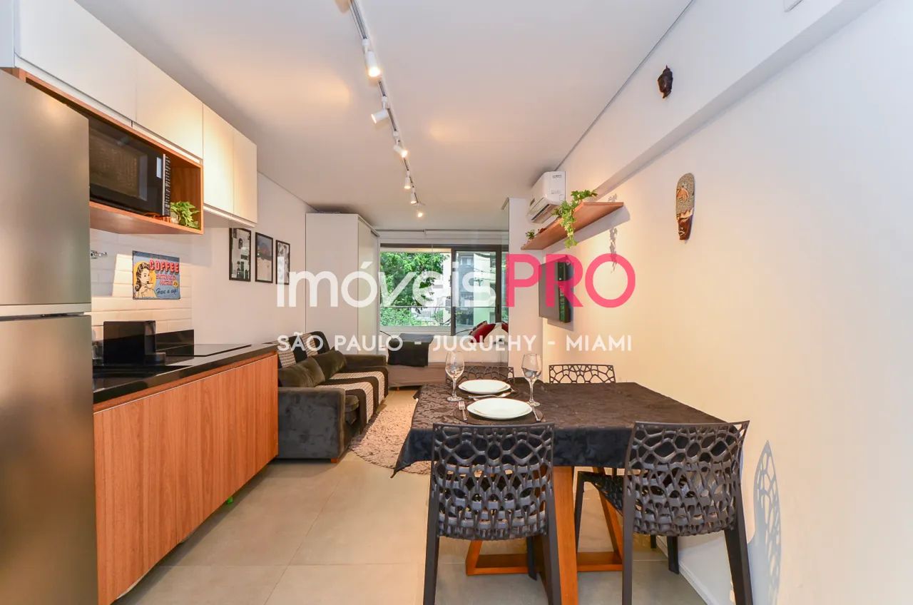 Moderno e aconchegante studio de 28m2 com terraço