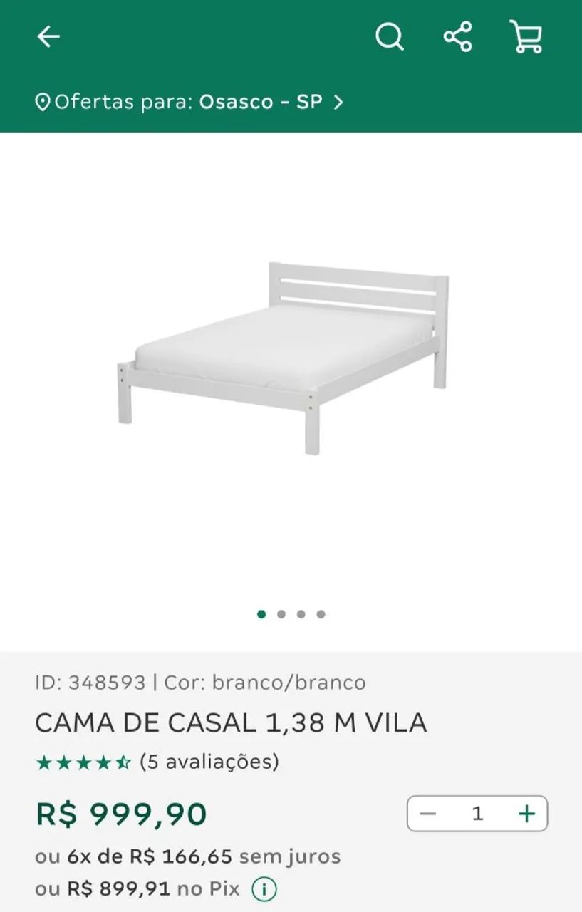 Cama Vila casal Tok&stok - Foto 4