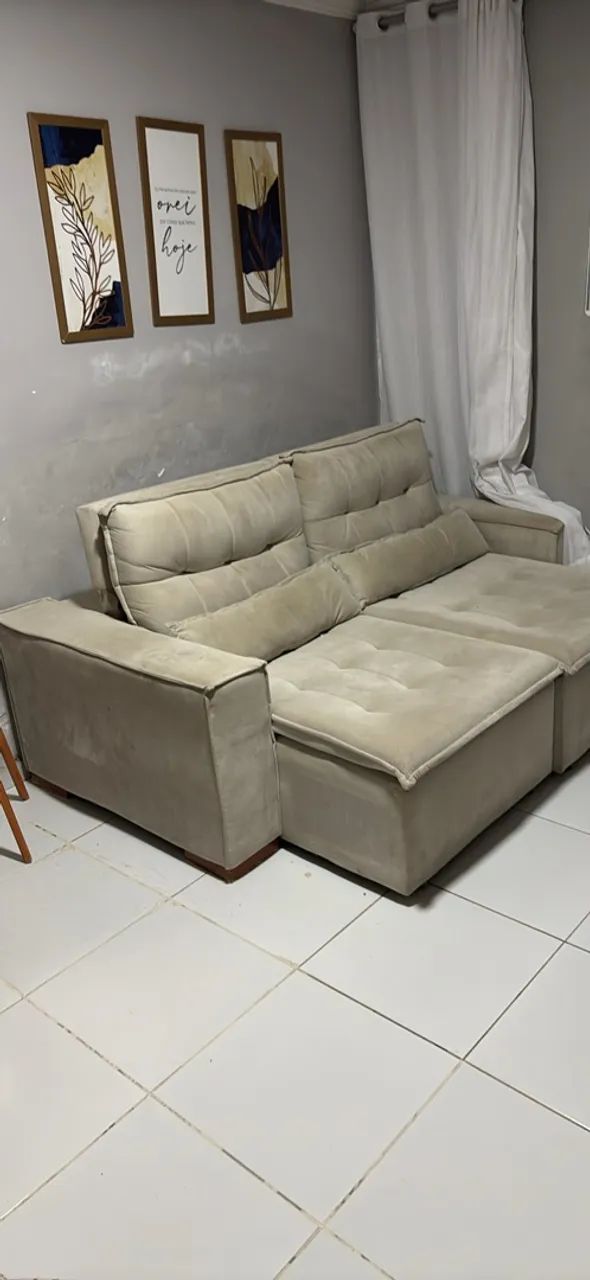 Sofá retrátil e reclinável 2 lugares 
