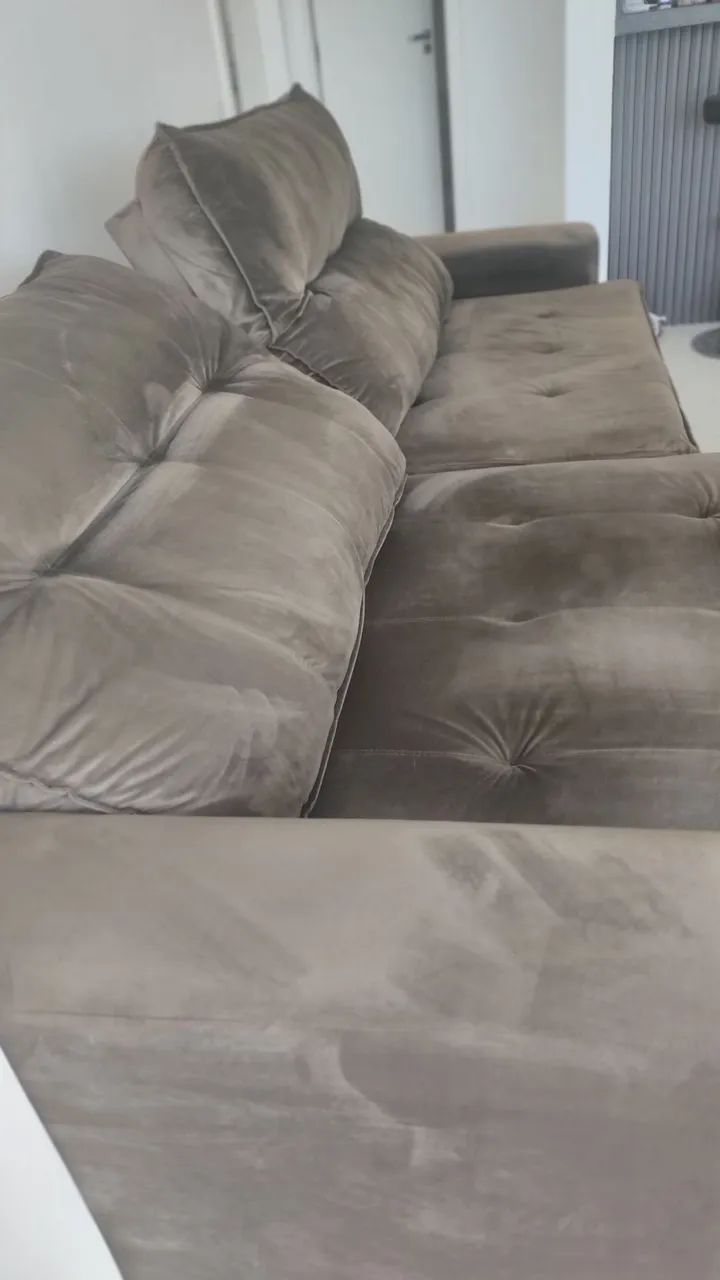 BAIXOU...Sofá Chaise Retrátil até 5 lugares , tecido macio aveludado. - Foto 5