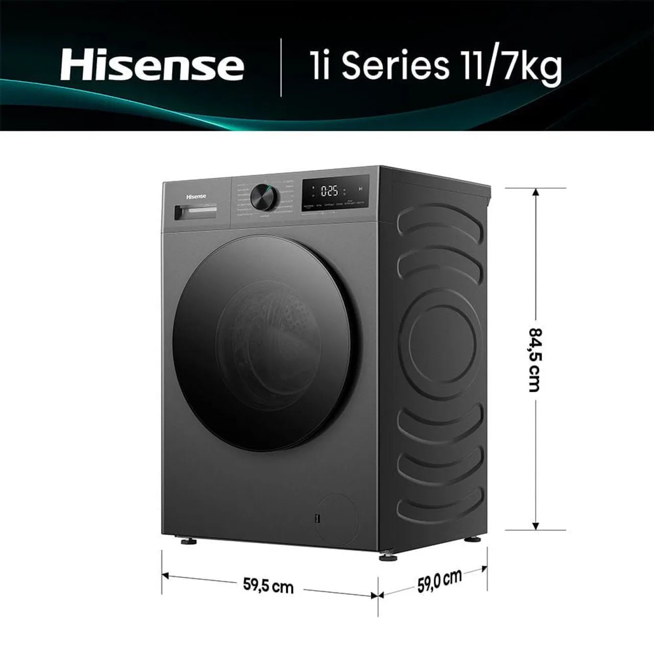 LANÇAMENTO Lava e Seca Hisense 11kg Nova Nota fiscal Motor Inverter WD1i11 Titânio 220V - Foto 2
