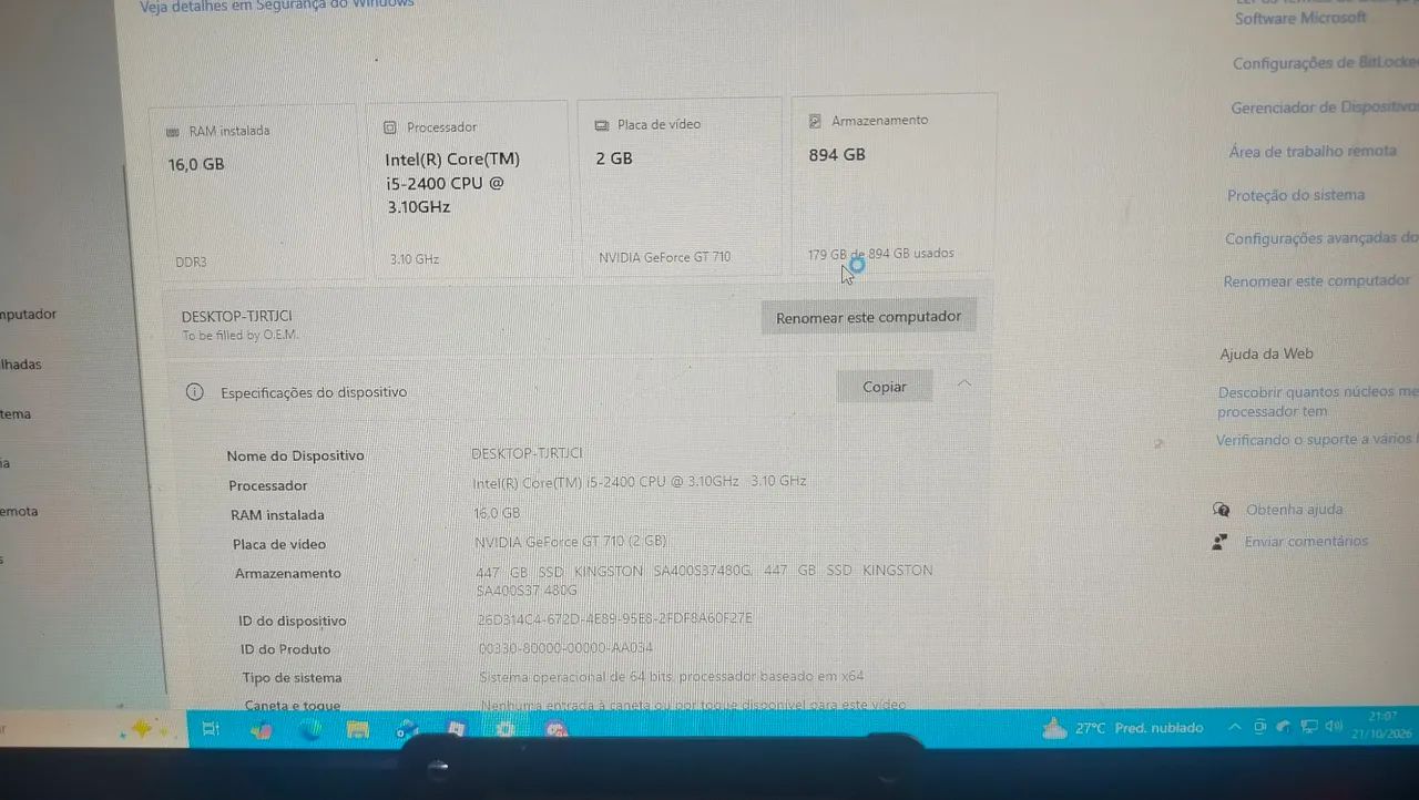 PC funcionando normalmente de entrada  - Foto 2
