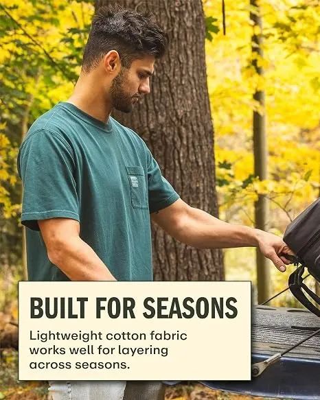 Camiseta Field & Stream com bolso frontal 100% algodão - Foto 3