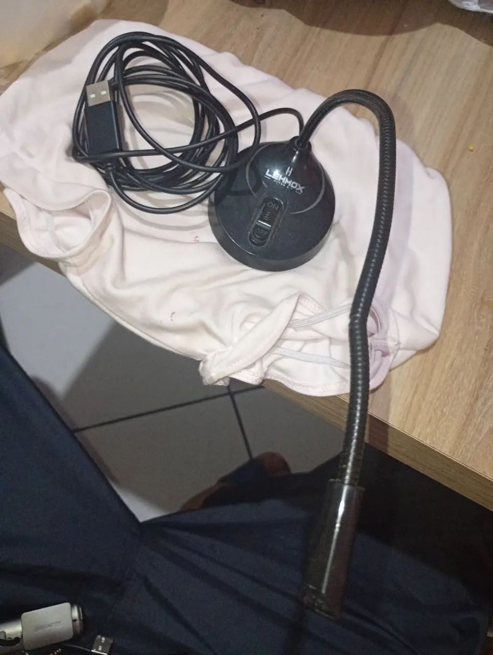 Microfone com led para comunicação fio usb grande comprimento