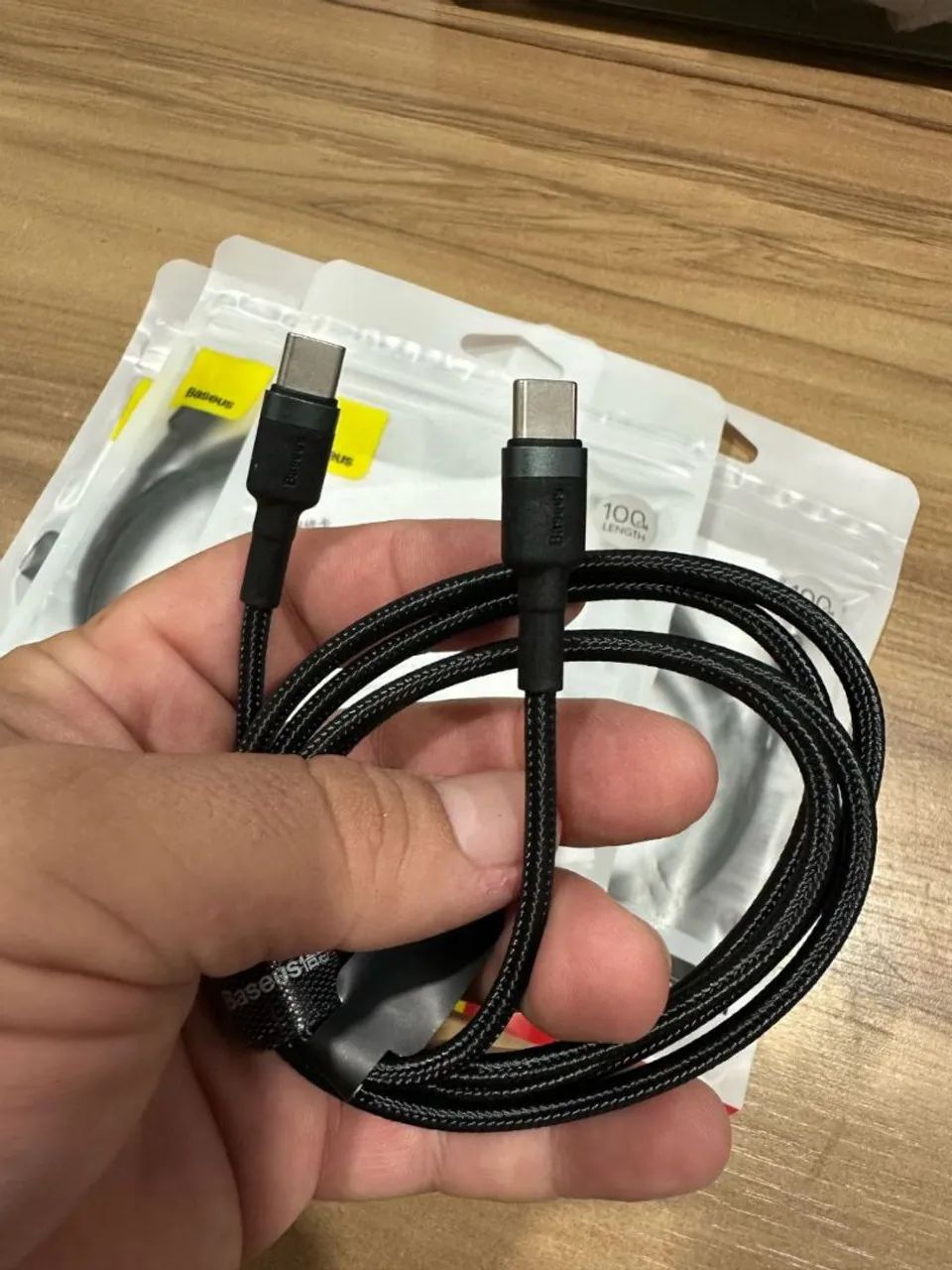 Cabo USB C P/ USB C Baseus Estilo Corda (Original e Lacrado) - Foto 4