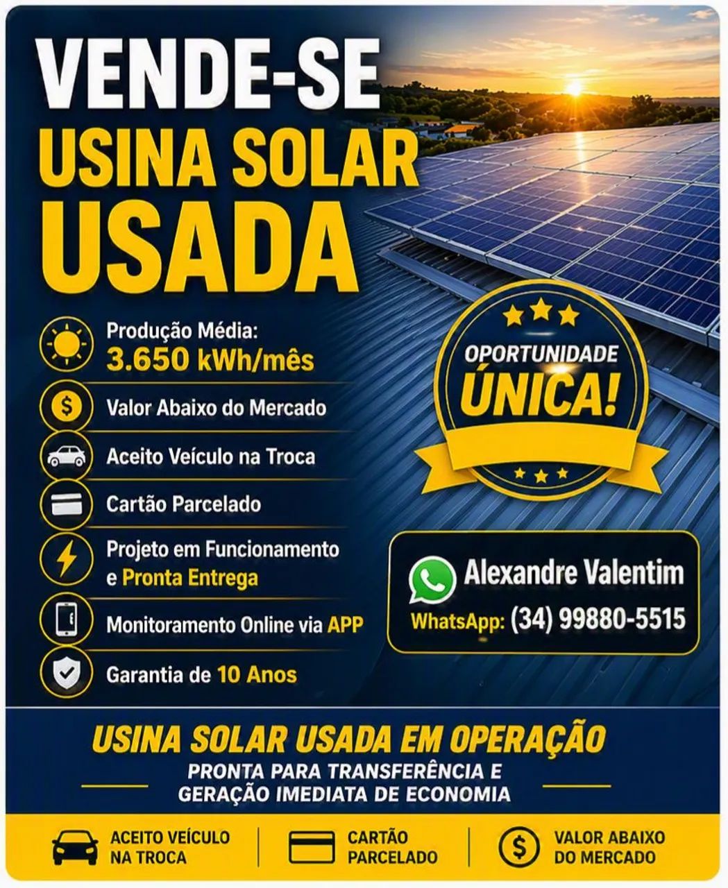 Vendo usina em operação