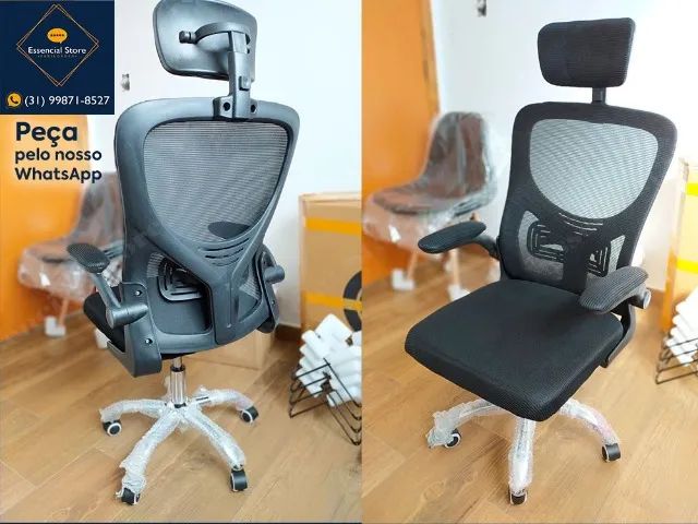 Cadeira Escritório Giratória Executiva Ergonomica Apoio Braço Cabeça Lombar - NOVA! - Foto 5